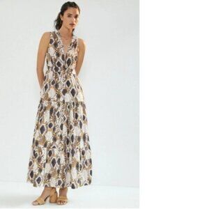 Maeve Snake-Print Maxi Dress